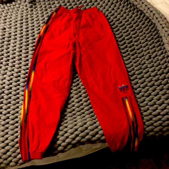 Red Adidas swish pants! Vintage style, never been worn, super cute and trendy! - Picture 3 of 14
